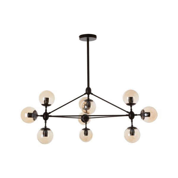 Lustră neagră din metal cu abajur din sticlă Abira – Premier Housewares-image-2