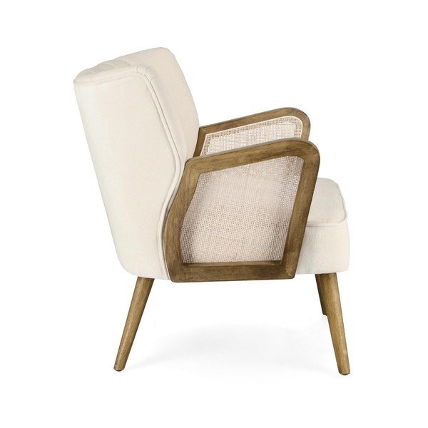 Fotoliu bej cu tapițerie din catifea Virna – Bizzotto-image-3