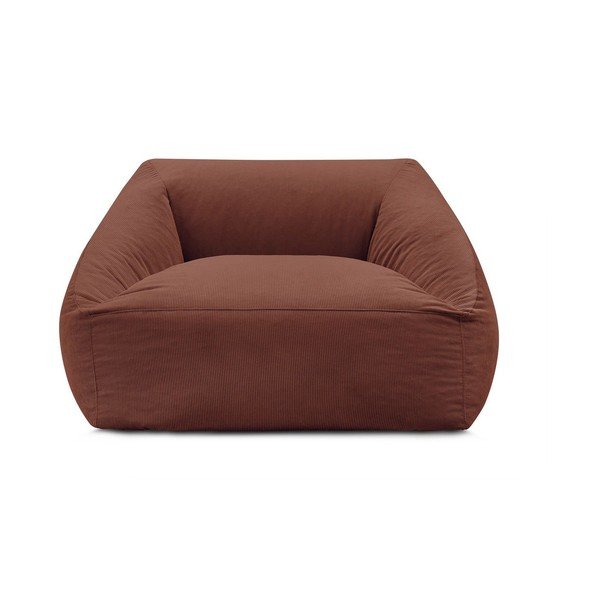 Fotoliu bean bag portocaliu cu tapițerie din catifea reiată Lilibet – Bobochic Paris-image-2