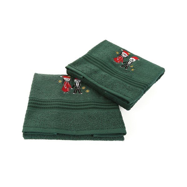 Set 2 prosoape din bumbac Cift Green, verde-image-2