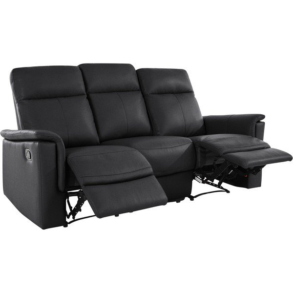 Canapea neagră cu tapițerie din piele 197 cm Southbrook – Støraa-image-1
