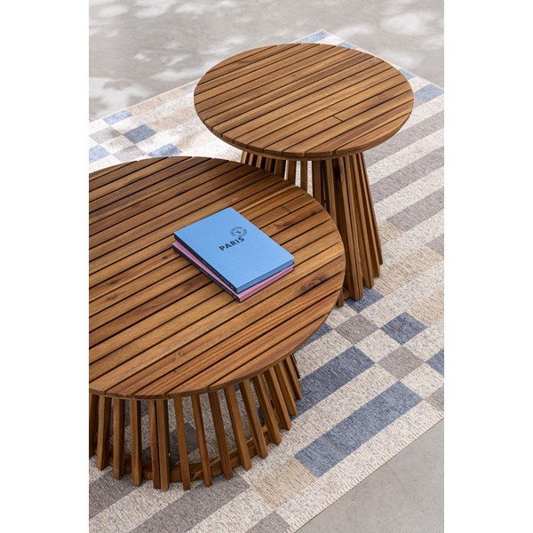 Măsuță de cafea pentru exterior rotundă din lemn de acacia ø 70 cm Rodano – Bizzotto-image-1
