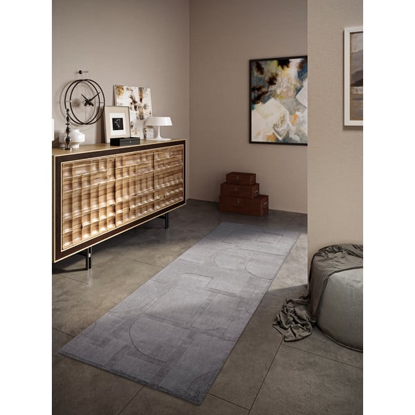 Covor tip traversă gri țesut manual din lână 80x250 cm Alexis – Villeroy&Boch-image-1