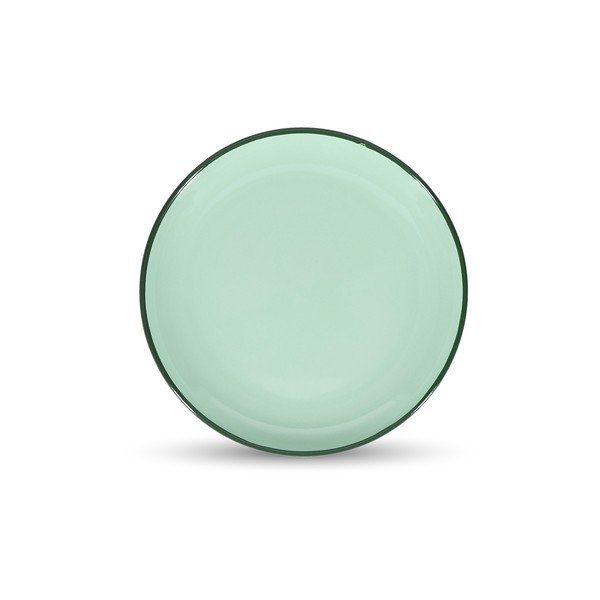 Farfurie verde pentru desert  din gresie ø 18 cm Duo – ONA