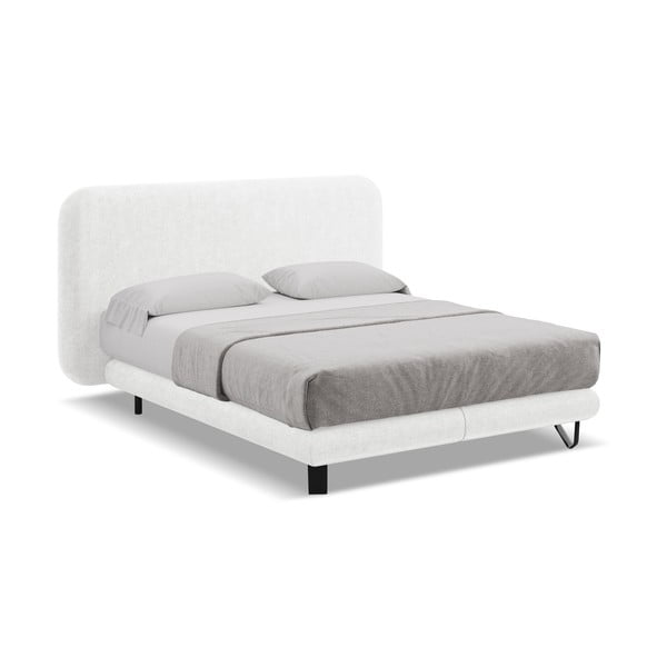 Pat boxspring alb 160x200 cm Ilima – Makamii-image-1