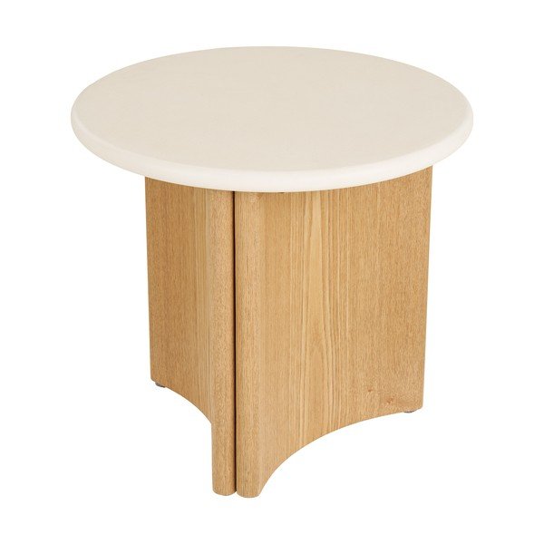 Măsuță auxiliară rotundă cu blat din beton ø 50 cm Motril – House Nordic-image-4