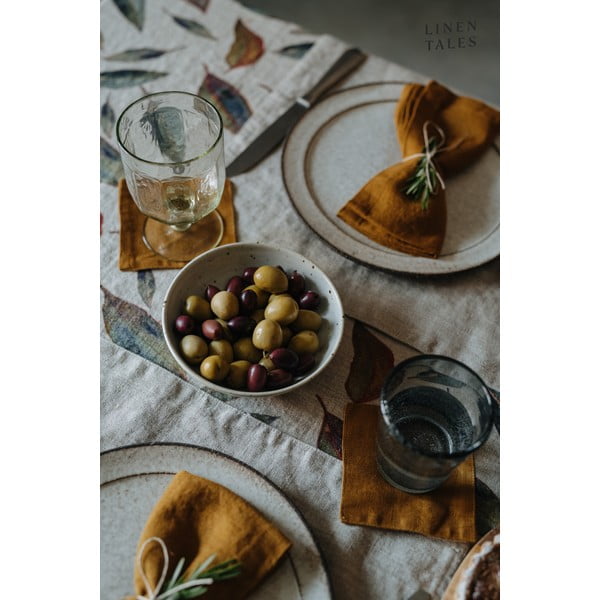 Față de masă din in 140x140 cm Golden Fall – Linen Tales-image-3