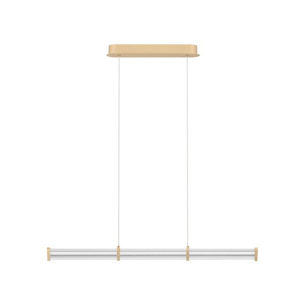 Lustră auriu mat LED cu intensitate reglabilă din metal cu abajur din sticlă acrilică Pheme – Nova Luce