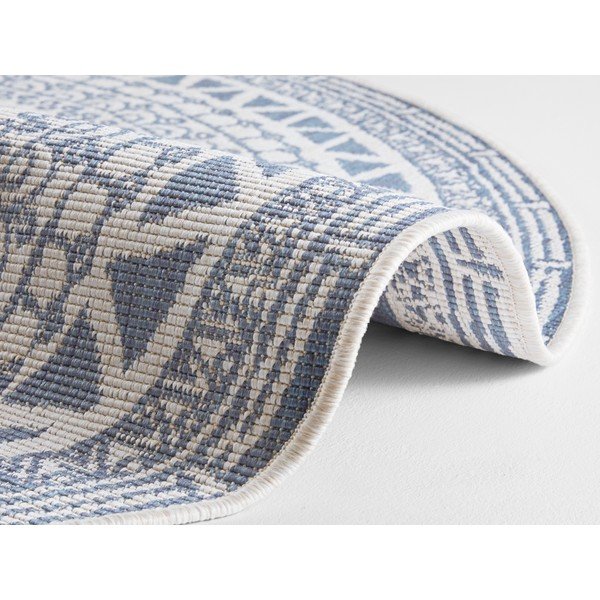 Covor adecvat pentru exterior NORTHRUGS Coron, ø 140 cm, albastru-crem-image-1