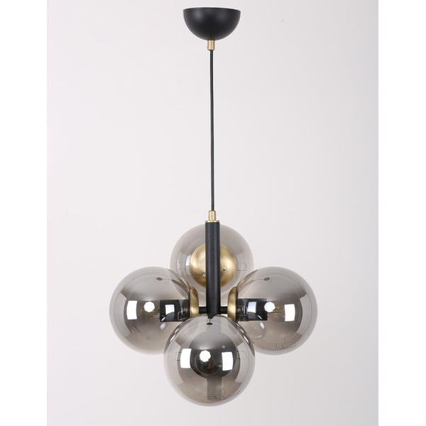 Lustră negru-gri cu abajur din sticlă ø 15 cm Forte – Squid Lighting-image-4