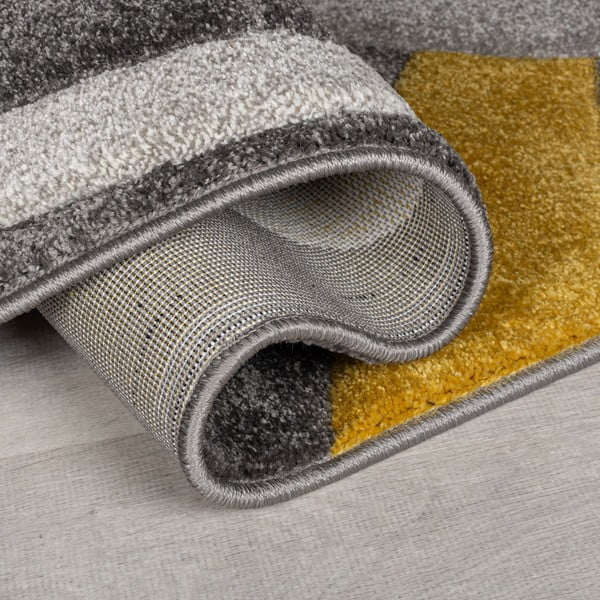 Covor tip traversă galben ocru/gri 60x230 cm Elude Orb – Flair Rugs-image-2