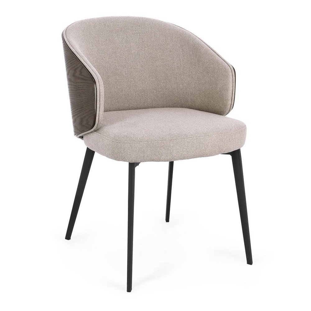 Scaun de living gri deschis cu cotiere tapitat Kinsley – Bizzotto