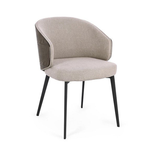 Scaun de living gri deschis cu cotiere tapițat Kinsley – Bizzotto