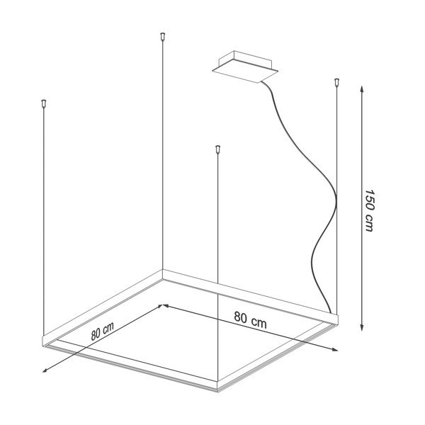 Lustră LED neagră 80x80 cm Aura - Sollux-image-2