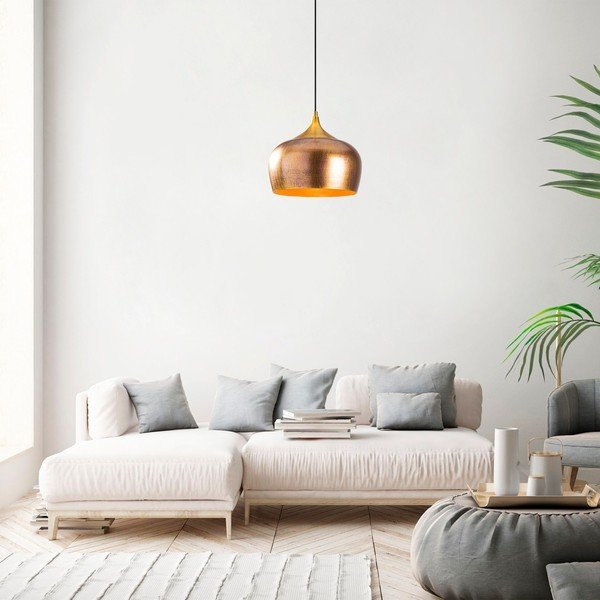 Lustră aurie cu abajur din metal ø 30 cm Berceste – Opviq lights-image-1