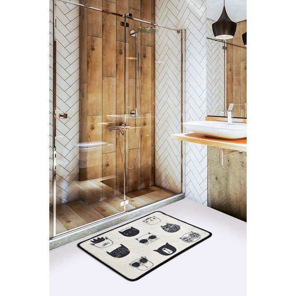 Covoraș de baie negru-bej 40x60 cm Cutie – Foutastic-image-1