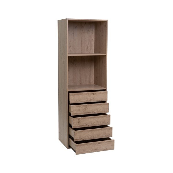 Dulap modular în culoare naturală deschis cu aspect de lemn de stejar 60x180x45 cm Modular – Casa Selección-image-1