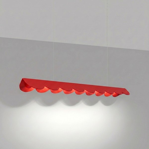 Lustră roșie LED din aluminiu BISCUIT – Thoro-image-1
