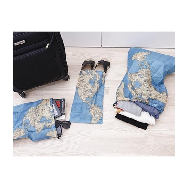 Set 4 saci textili de voiaj Kikkerland Maps-image-1