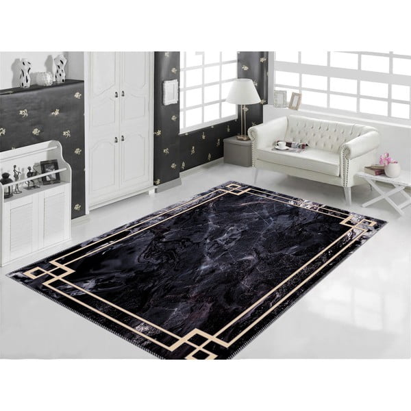 Covor Vitaus Willow, 160 x 230 cm, negru-image-1