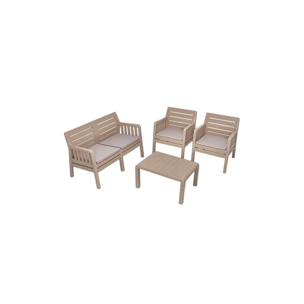 Set mobilier de grădină bej pentru 4 persoane Lara – Floriane Garden