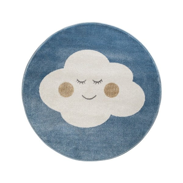 Covor rotund KICOTI Cloud, ø 133 cm, albastru-alb