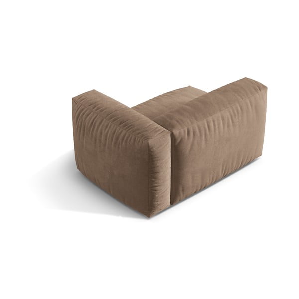 Modul pentru canapea modulară maro deschis cu tapițerie din catifea (cu colț pe partea dreaptă) Martina – Micadoni -image-2