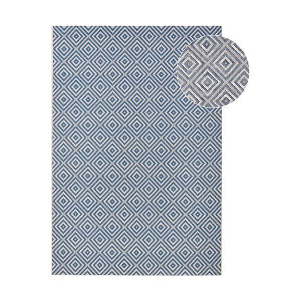 Covor de exterior NORTHRUGS Karo, 140 x 200 cm, albastru
