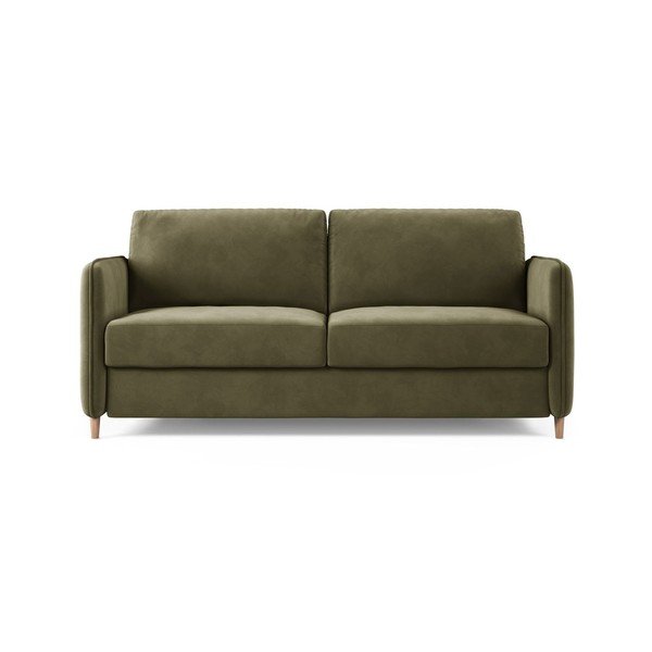 Canapea verde pentru dormitul zilnic cu tapițerie din catifea 184 cm – Micadoni 