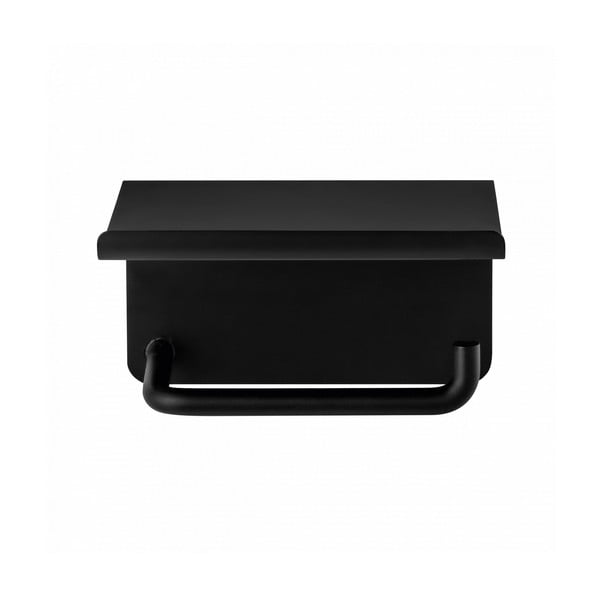 Suport pentru hârtie igienică negru de montat pe perete din oțel inoxidabil Modo – Blomus-image-1