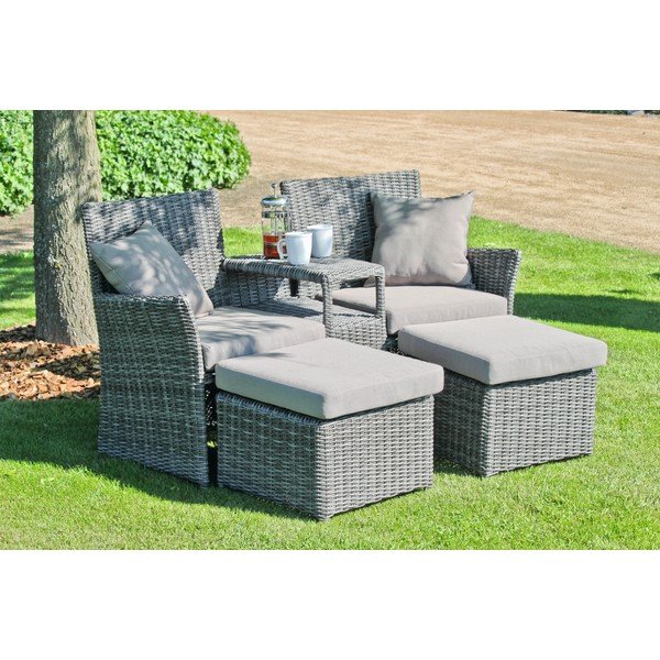 Set mobilier de grădină gri din ratan artificial pentru 2 persoane Calgary – Garden Pleasure-image-1
