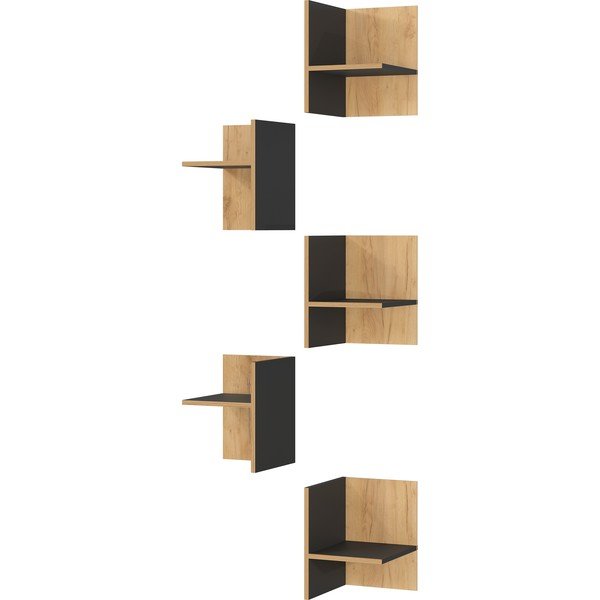 Raft suplimentar gri-antracit/în culoare naturală 5 buc. cu aspect de lemn de stejar Podium – Germania