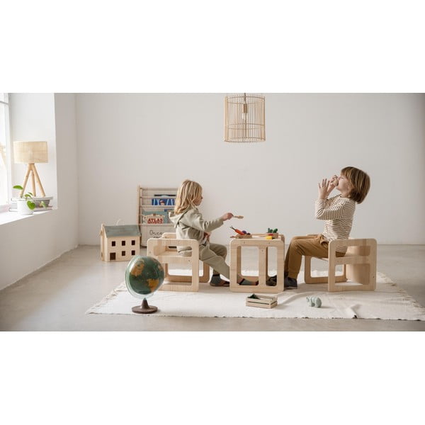 Scaune pentru copii 2 buc. din lemn masiv de pin Montessori – Little Nice Things-image-4