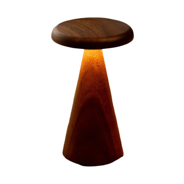 Veioză în culoare naturală închisă LED cu abajur din lemn (înălțime 21 cm) Sylva – Gingko