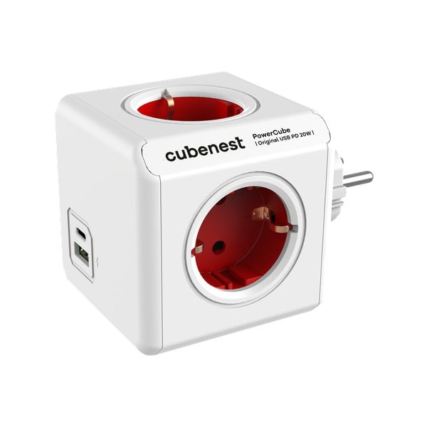 Priză 12 cm PowerCube Original USB Schuko – Cubenest