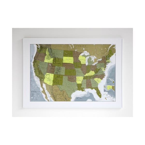 Hartă SUA în husă transparentă The Future Mapping Company USA, 100 x 70 cm