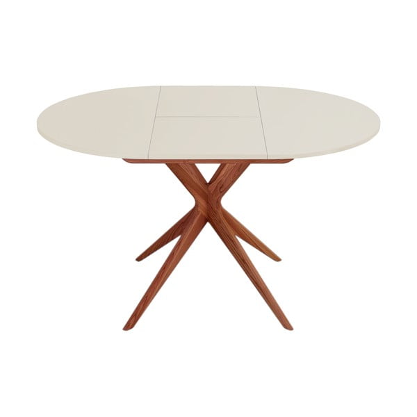 Masă de dining rotundă extensibilă cu blat suplimentar ø 90 cm Jubi – Ragaba-image-1