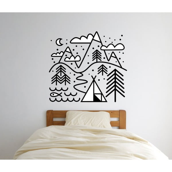 Autocolant pentru perete Camping in the Mountains, 80x88 cm