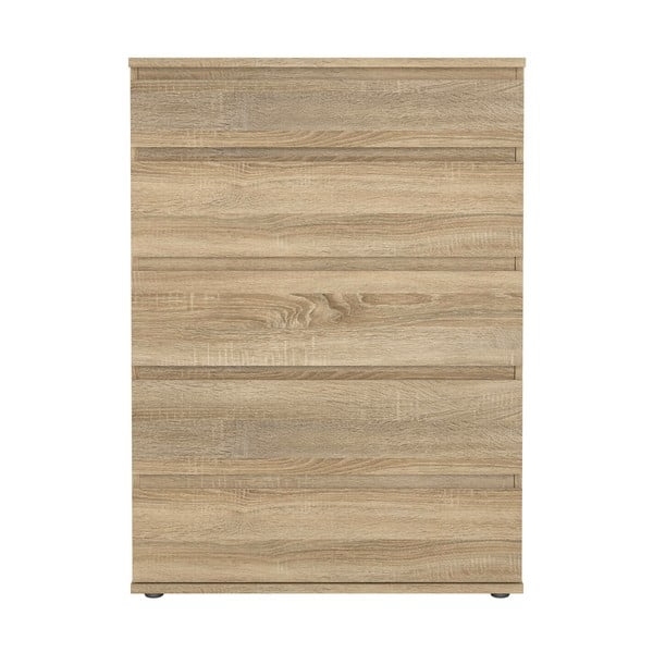 Comodă în culoare naturală înaltă cu aspect de lemn de stejar 77x107 cm Nova – Tvilum