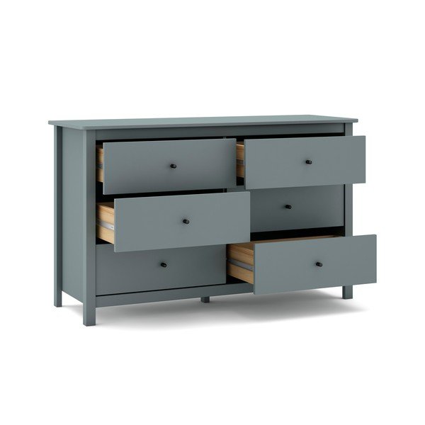 Comodă verde prăfuit din lemn de pin 130x80x45 cm Misti – Marckeric-image-2