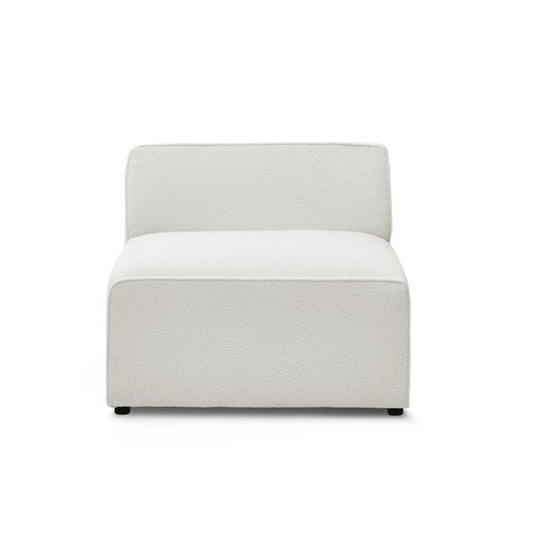 Modul pentru canapea modulară alb cu tapițerie din țesătură bouclé (de mijloc) Megeve – Bobochic Paris