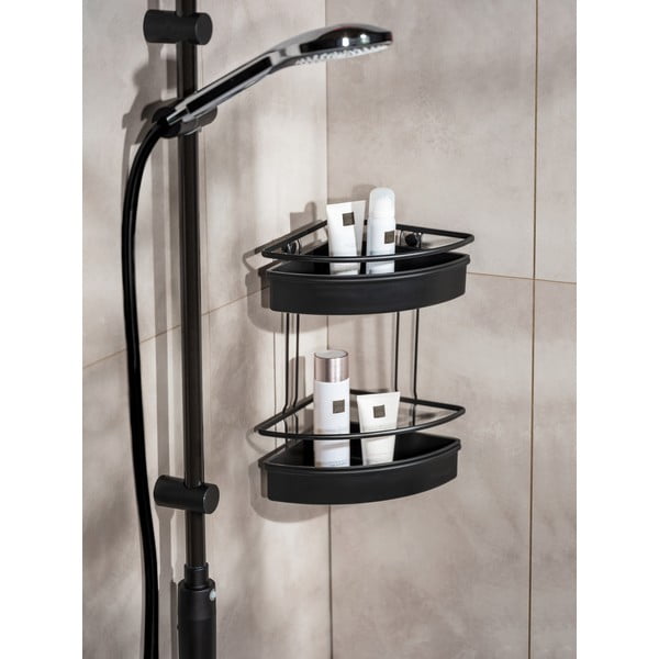 Raft de duș de colț Wenko Molinella, 30 x 22 cm, negru-image-1