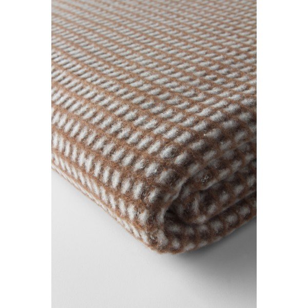 Pătură maro din amestec de bumbac 140x180 cm Uniwaffle – Euromant-image-3