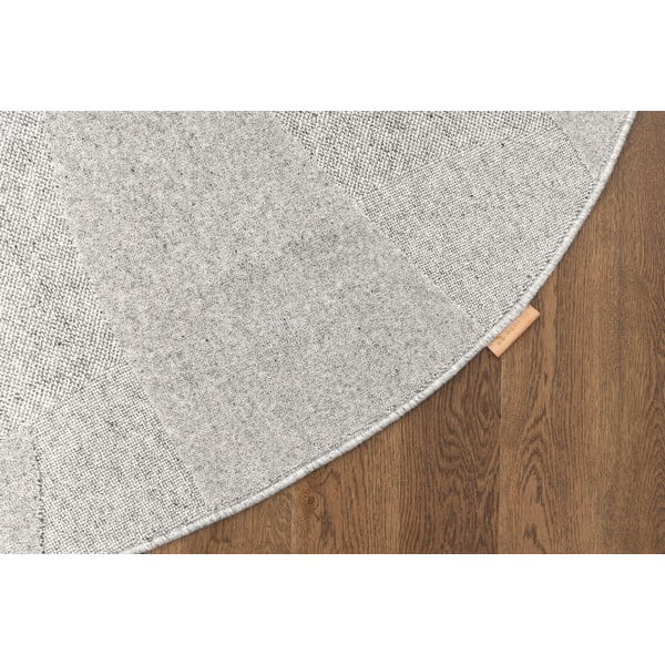 Covor gri deschis rotund din lână ø 120 cm Morphic Botanica – Agnella-image-4