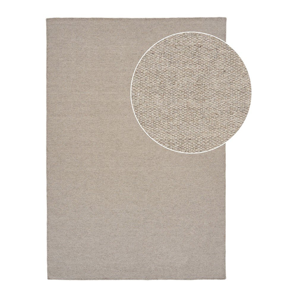 Covor taupe din amestesc de lână 160x230 cm Nila – House Nordic