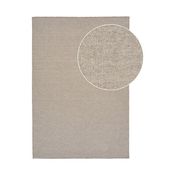 Covor taupe din amestesc de lână 160x230 cm Nila – House Nordic