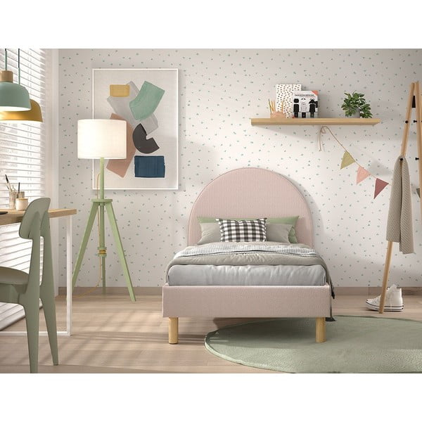 Pat roz tapițat cu somieră 90x200 cm MOON – Vipack-image-3