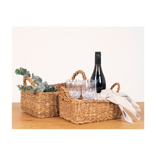 Coșuri de depozitare 2 buc. din iarbă-de-mare 32x23x13 cm Morella – House Nordic-image-1