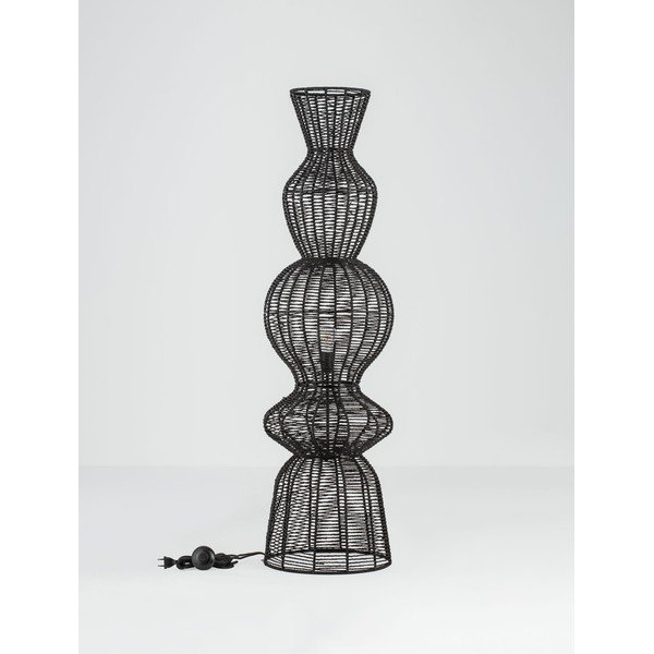Lampadar negru mat cu tapițerie din frânghie (înălțime 136 cm) Breena – Nova Luce-image-3