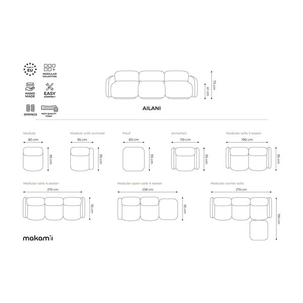Taburet modular verde deschis Ailani – Makamii-image-4